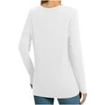 thumbnail image 5 of Annhoo Womens Long Sleeve Tops Elegant Cross Front Round Neck Shirts Fall Casual Loose Going out Blouses for Leggings, 5 of 7