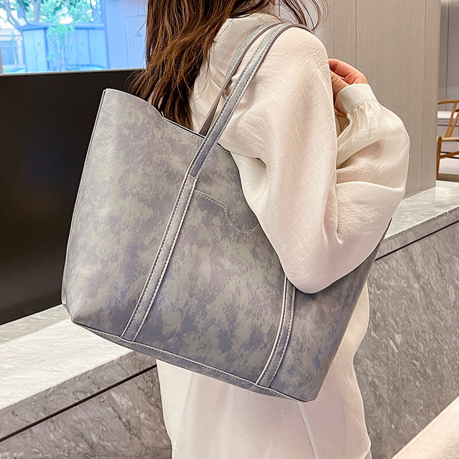4-Piece PU Leather Handbag Set For Women - Tote, Shoulder Bag, Crossbody, Wallet & Card Holder