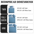 thumbnail image 4 of Ameha 3 Piece Quilt Set Chevron Embossed Bedspread Reversible Ultrasoft Microfiber Adult Bedding Washed Blue Color King, 4 of 10