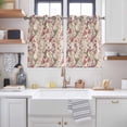 thumbnail image 2 of Pink Beige Flowers Kitchen Curtains Window Panels, Spring Floral Elegant Pastoral Rustic Insulated Window Treatment Curtain, Grommet Curtains for Bedroom/Living Room/Bathroom, 2 Piece 52"Wx45"L, 2 of 8