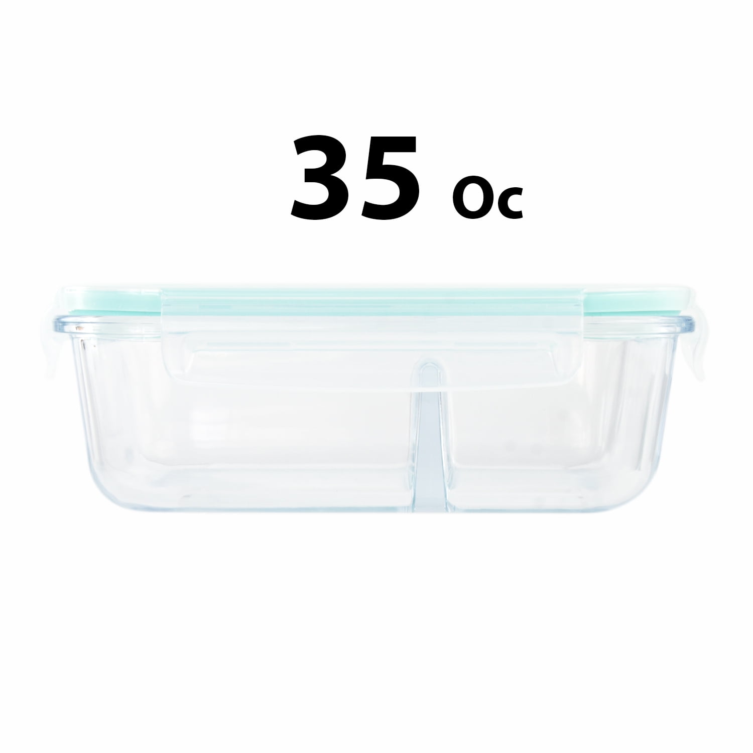 Kitchenbasics Glass Storage Container Medium 35oz w/Divider