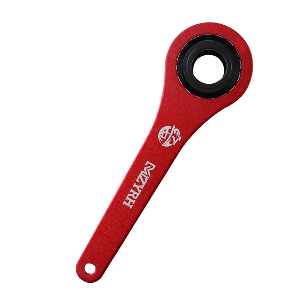 RUSR Bike Bottom Bracket Wrench 44mm 16 Notch Bicycle BB Repair Spanner (Red)