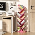 thumbnail image 6 of LELELINKY 10 Tier Freestanding Bookshelf, Wooden Storage Organizer for Living Room, Home Office, Kitchen, Pink, 6 of 8