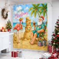 thumbnail image 4 of Christmas Coastal Snowman Shower Curtains for Bathroom, Winter Santa Claus Flamingo Waterproof Fabric Shower Curtain, Decorative Bathroom Curtain for Bathtub, 72"x84", No Hooks Included, 4 of 9