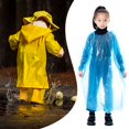 thumbnail image 3 of Ponchos de lluvia desechables con capucha con cordón y mangas Equipo de lluvia de emergencia para niños, 3 of 4