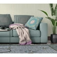 thumbnail image 5 of Jewel Circle Faux Suede Fabric Throw Pillow in Blue and Green 18x18, 5 of 5