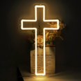 thumbnail image 1 of Letrero de neón SHIDASIGN con luz LED con forma de cruz de Jesús, decoración de pared, 41 x 23 cm, 1 of 6