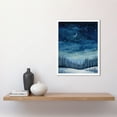 thumbnail image 2 of Clear Sky Starry Night in Forest Covered with Snow Oil Painting Crescent Moon Winter Landscape Art Print Framed Poster Wall Decor 12x16 inch, 2 of 5