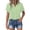 Green, variant on KIHOUT Women's Crinkle Gauze Button-Down Shirt Short Sleeve Rolled Cuff Split Hem Casual Cotton Blouse