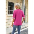 thumbnail image 2 of Anbech Deep V Neck Women Blouse Guipure Lace Shirt Solid Color Splice Trendy Short Sleeve Casual Tops, 2 of 9