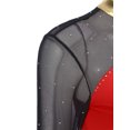 thumbnail image 5 of Haitryli Women Long Sleeve Mesh Patchwork Gymnastics Leotard Athletic Top Bodysuit Red L, 5 of 7