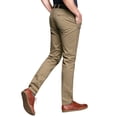 thumbnail image 2 of Pantalones Casual para Hombre Ajustados con Pierna Cónica y Frente Plano 40 Caqui Claro, 2 of 6