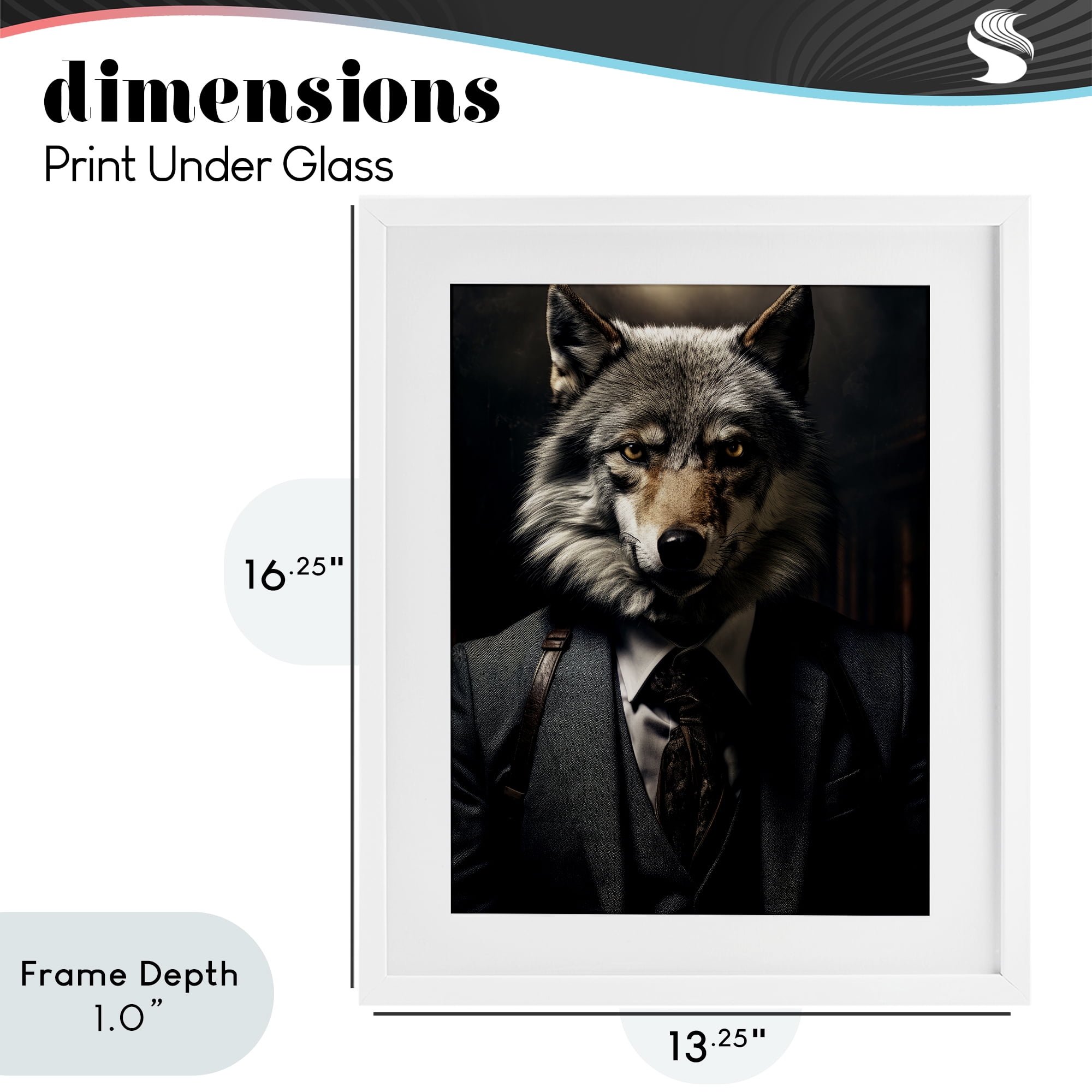 Stupell Industries Trendy Wall Street Wolf White Framed Print Under Glass, design by Ray Powers