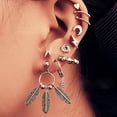 thumbnail image 3 of Juego De 10 Uds. De Pendientes De Aro Para Mujer, Pendientes De Tuerca Étnicos Vintage, Pendientes De Hoja De Aleación, Pendientes De Tuerca De Luna, Conjunto De Joyería Serendint AP005776-00, 3 of 6