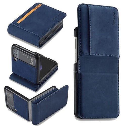 Samsung Galaxy Z Flip 4 Étui Portefeuille en Cuir pour Cartes de Crédit à Rabat