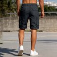 thumbnail image 4 of Mens Cargo Shorts con Bolsillos Color Sólido Botón Cintura Casual Y Pantalones Cortos de Moda para la Primavera Y el Verano, 4 of 9