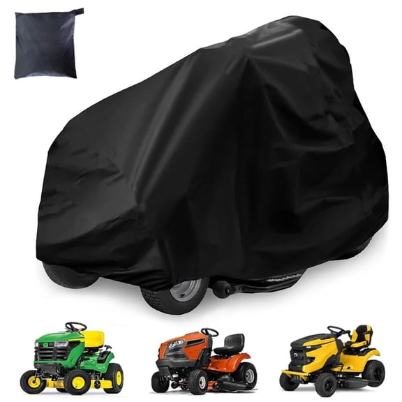 HOMEYA Riding Lawn Mower Cover, Heavy Duty 600D Waterproof Oxford Tractor Cover UV & Dust & Water Resistant, Universal Fit Decks up to 54" with Drawstring & Storage Bag, Black