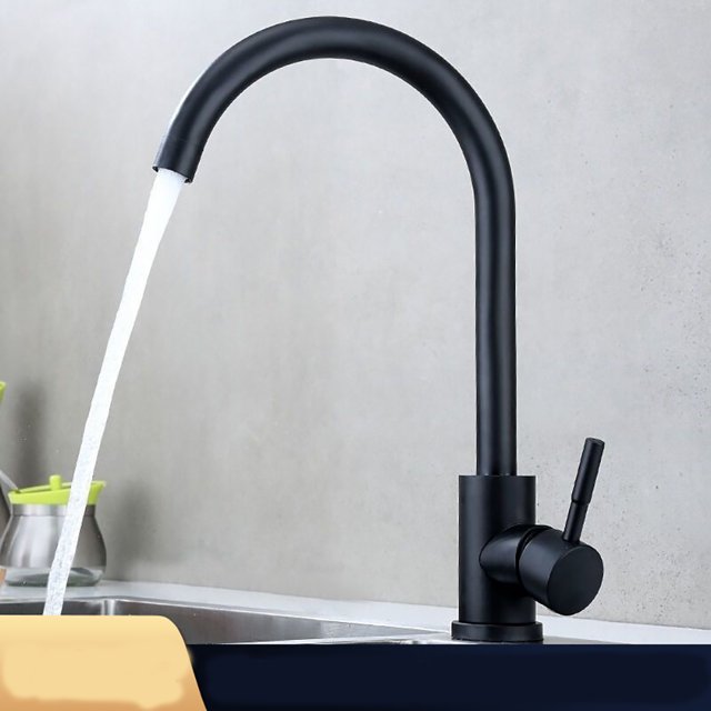 Grifo de cocina TUNC acero inoxidable caño alto mezclador con manguera de 60 cm
