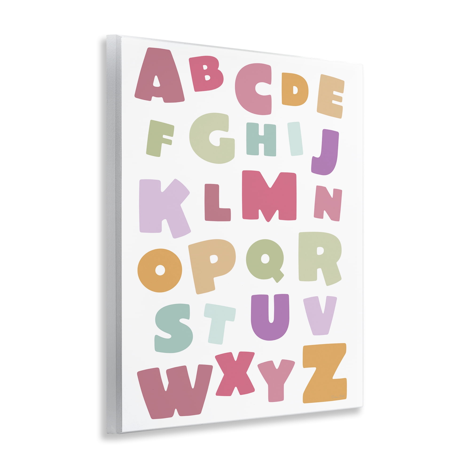 Stupell Industries Muted Alphabet Letters Wall Plaque Art, design by Susan Ball