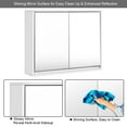 thumbnail image 6 of Giantex Bathroom Wall Mounted Storage Cabinet, Medicine Cabinet with Double Mirrored Doors, 22 x 5.5 x 18 inches (White), 6 of 8