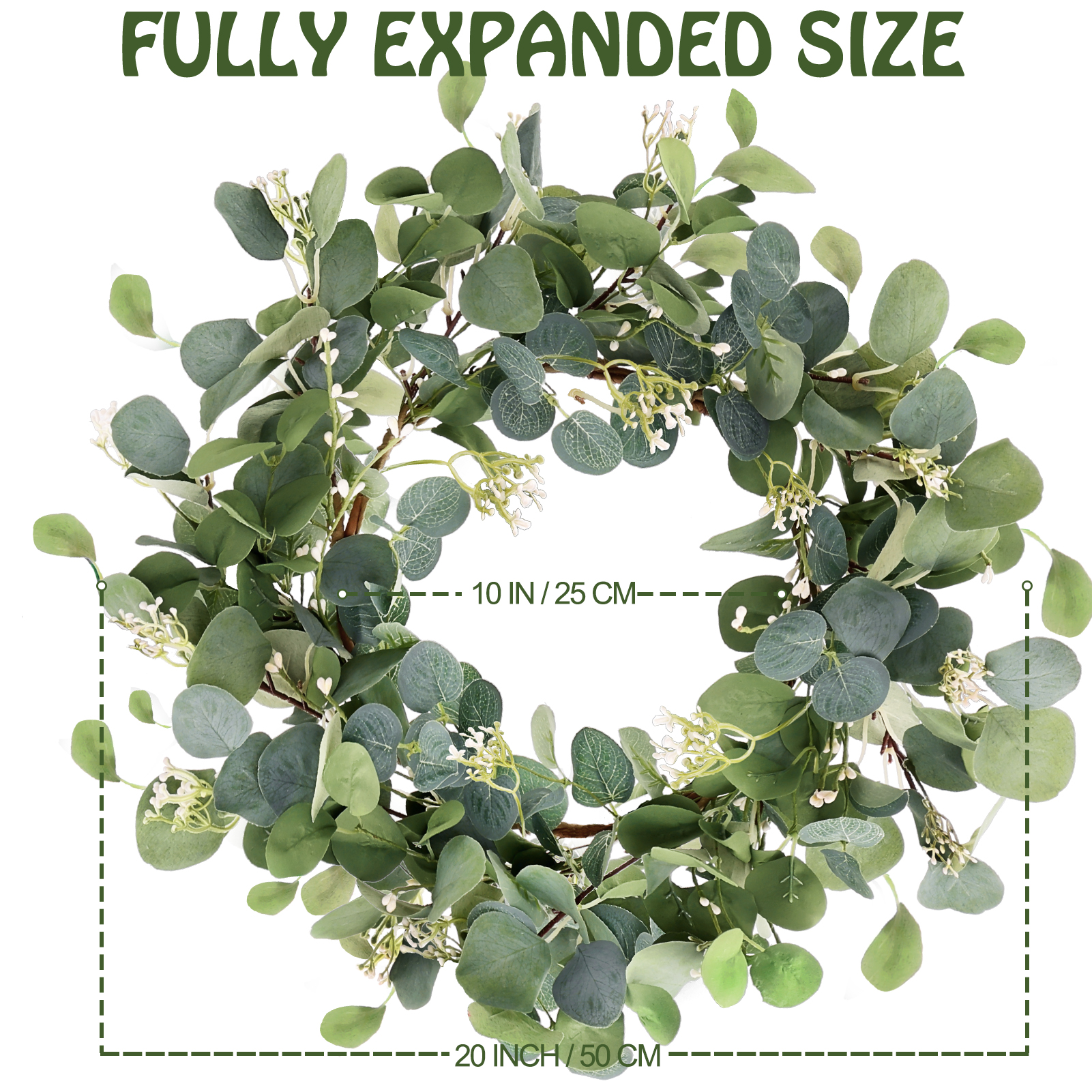 Fabulas 20-Inch Eucalyptus Artificial Wreath photo 3