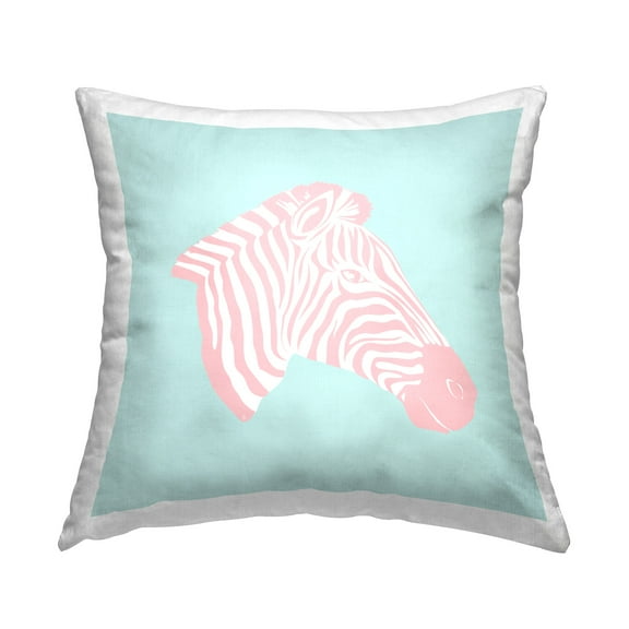 Stupell Industries Minimal Pastel Zebra Decorative Printed Throw Pillow Design by Martina Pavlova