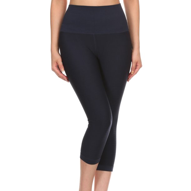 Women’s Active Compression Capri Leggings (Navy, Large/Extra Large