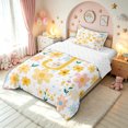 thumbnail image 2 of meiyoeat Floral Letter J Twin Comforter Sets for Girls, Spring Daisy Groovy Bedding Set for Bedroom, Multicolor, Reversible, 2pcs, 1 Comforter and 1 Pillowcase, 2 of 6