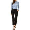 thumbnail image 3 of MODA NOVA Junior's Long Sleeve Lace See Through Floral Color Block Blouse Grey Blue M, 3 of 6
