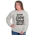 thumbnail image 3 of Eating Tacos or Thinking About Them Unisex Plus Fleece Graphic Sweatshirt Brisco Brands 3X, 3 of 5