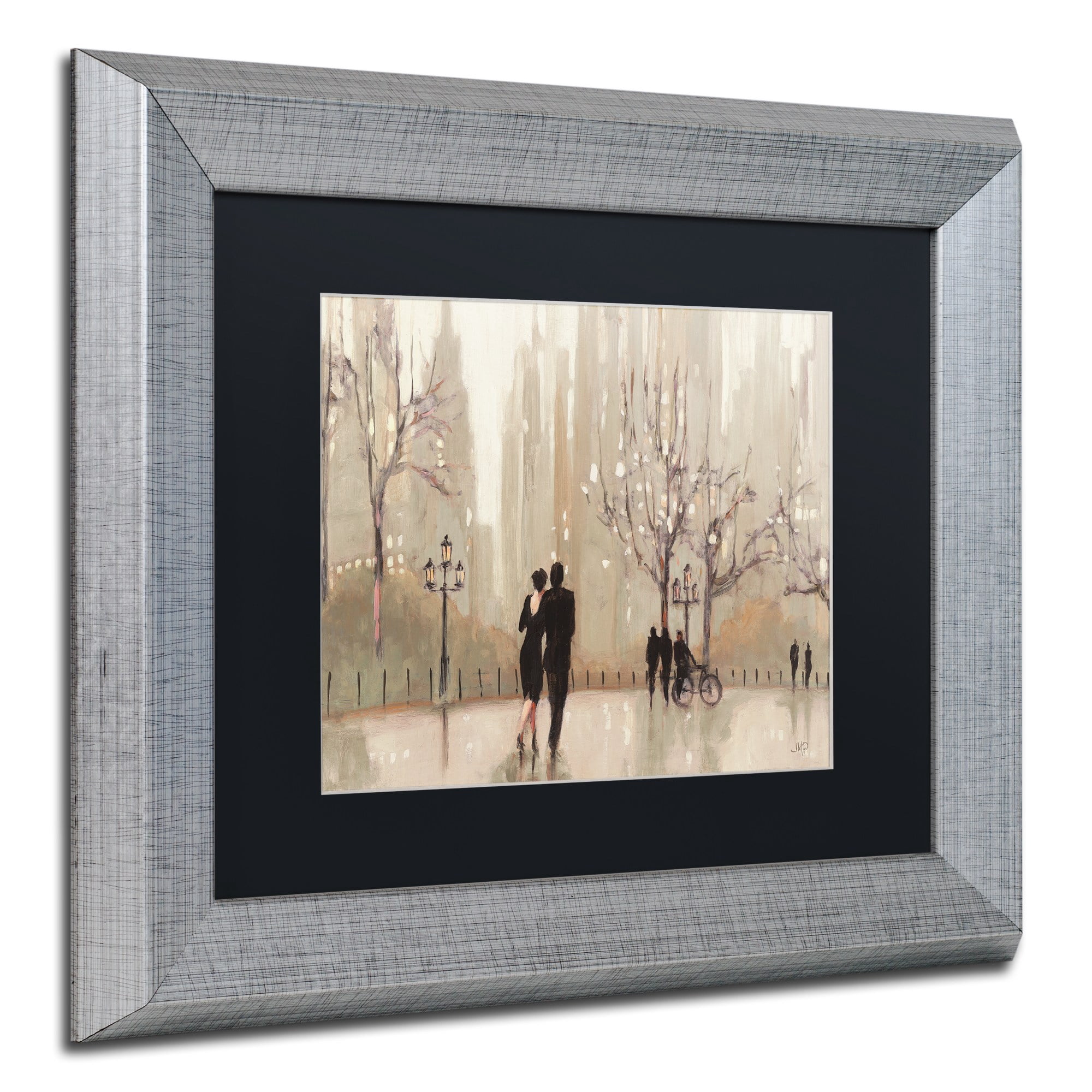 Trademark Fine Art "An Evening Out Neutral" Canvas Art by Julia Purinton Black Matte, Silver Frame