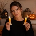 thumbnail image 3 of Led Lights for Decor, Battery Operated Taper Candles Flickering Flame Small Beige 4X2 Inch Led Halloween Lights, for Indoor Halloween Table, Window, Party Table Decorations, for, 3 of 6