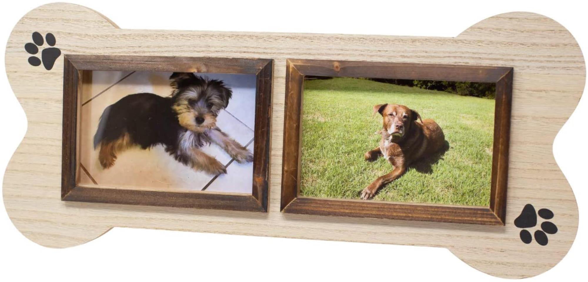 Wooden dog bone picture frame