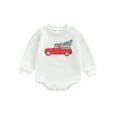 thumbnail image 1 of Faithtur Kid Boy Girl Romper, Long Sleeve Round Neck Cartoon Car Tree Fall Spring Short Jumpsuit, 1 of 7