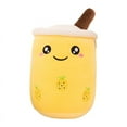 thumbnail image 1 of PENGXAING Milk Tea Cup Pillow Soft Cartoon Bubble Tea Cup Shape Smiling Face Color Matching Fully Stuffed Elastic Couch Car Seat Decor Bed Companion Pillow Doll, 1 of 6