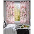 thumbnail image 3 of Pink Orchid Sheer Curtains 54 Inch Length 2 Panels Set for Living Room/Bedroom, Spring Floral Flowers Leaves Botanical Kitchen Curtains Grommet Semi-Sheer Curtains Drapes Window Treatments 42"x54"x2, 3 of 7