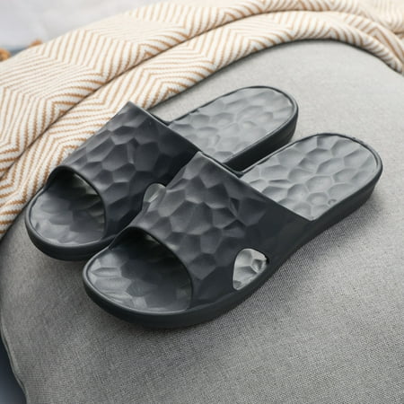 

TOYFUNNY Fashion All Seasons Men Slippers Flat Bottom Home Bathroom Non Slip Open Toe Slip On Wave Pattern