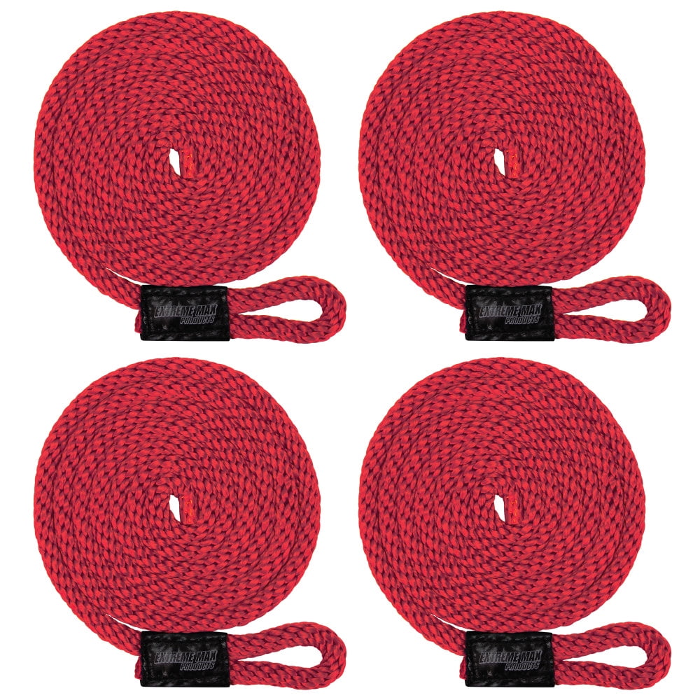 Red 3/8 x 5 Extreme Max 3006.3366 BoatTector Solid Braid MFP Fender Line Value 4-Pack Red 3/8 x 5 Extreme Max 3006.3366 BoatTector Solid Braid MFP Fender Line Value 4-Pack