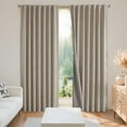 thumbnail image 1 of Cortinas opacas Joydeco de lino natural, 132 x 183 cm, 2 paneles, 1 of 9