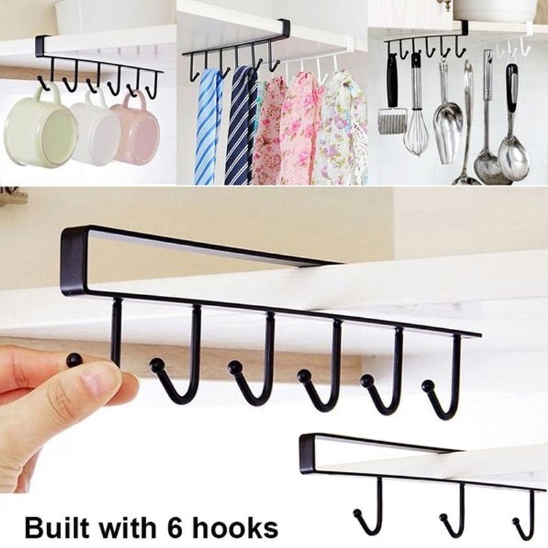 Cupboard Hook Kitchen Door Shelf hook Kitchen Glass Mug cup Storage Hanging Rack