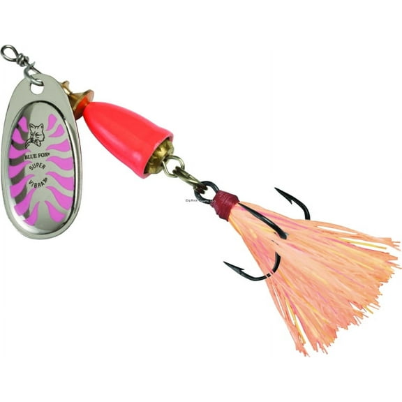 Blue Fox Classic Vibrax Glow Spinner, 3 3/4", 1/4oz, Glow Pink/Orange