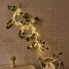 Birchlitland Decorative Garland Lights 6FT 96 LED Fairy Lights, Lighted Eucalyptus Twig Garlands with Timer Battery Operated for Bedroom Stairs Party and Holiday Decor Indoor Outdoor