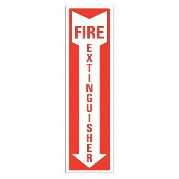 Lyle Rflctv Fire Extingsher Sign,14x4in,Alum LCU1-0066-RA_4x14
