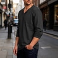 thumbnail image 3 of Aofany Big and Tall T Shirts for Men Solid Color Long Sleeve Tee Tops Fashion Casual V-Neck Loose Fit Shirts M-5XL, 3 of 5