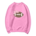 thumbnail image 4 of Chandail en Molleton Imprimé Football pour Femmes, Col Rond Surdimensionné, Coupe Décontractée, Manches Longues, Chandail Décontracté pour Usage Quotidien et Événements Sportifs, 4 of 4