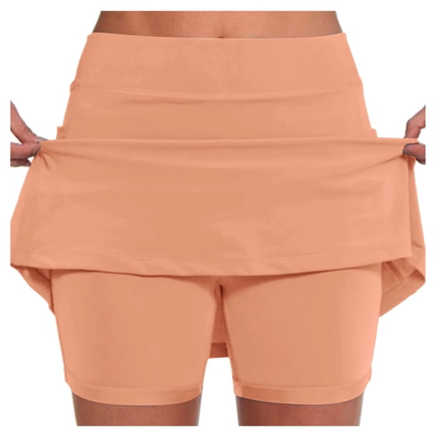Falda de tenis para mujer con pantalón corto interior - Falda pantalón deportiva de cintura alta para yoga/correr - Tejido de secado rápido, cintura elástica, tallas S-XXXXXL