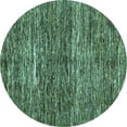 thumbnail image 1 of Ahgly Company Machine Washable Indoor Round Abstract Turquoise Blue Modern Area Rugs, 3' Round, 1 of 4