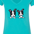 thumbnail image 4 of Inktastic Boston Terriers (dark Apparel) Women's V-Neck T-Shirt, 4 of 5