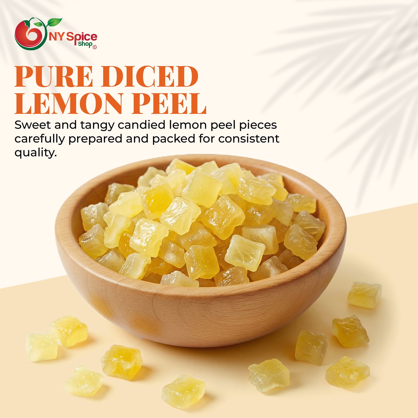 NY SPICE SHOP Diced Lemon Peel - 3 Pound - Lemon Pieces - Lemon Bits - Chopped Lemon Dice - Finely Chopped for Cooking, Baking, Edible Decoration