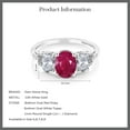thumbnail image 4 of Gem Stone King Diamond Accent 10k White Gold 2.65 Ct Oval Red Ruby White Topaz Engagement Ring, 4 of 4